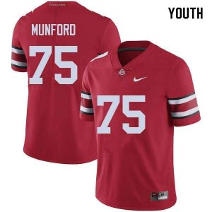 Youth Ohio State Buckeyes #75 Thayer Munford Red Nike NCAA College Football Jersey August IND2744JT